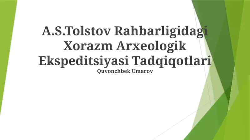 Qadimgi Xorazm Arxeologik Ekspeditsiyasi 1