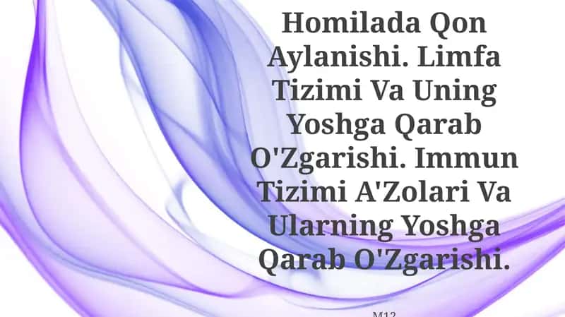 Vena Tizimi Va Uning Yoshga Qarab O'Zgarishi 1