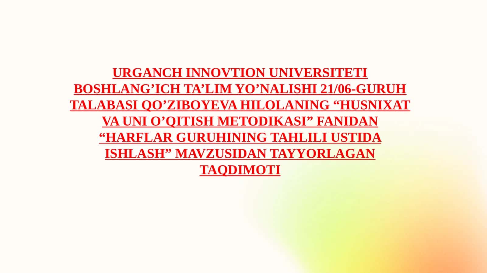 HARFLAR GURUHINING TAHLILI USTIDA ISHLASH 1