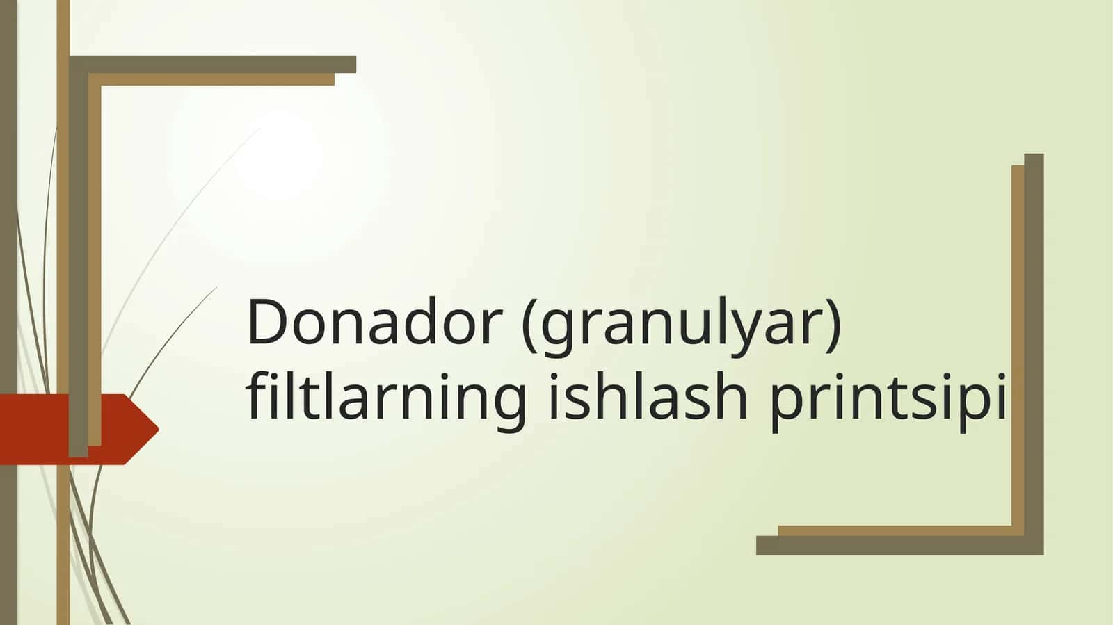 Donador(granulyar)filtlarningishlashprintsipi 1