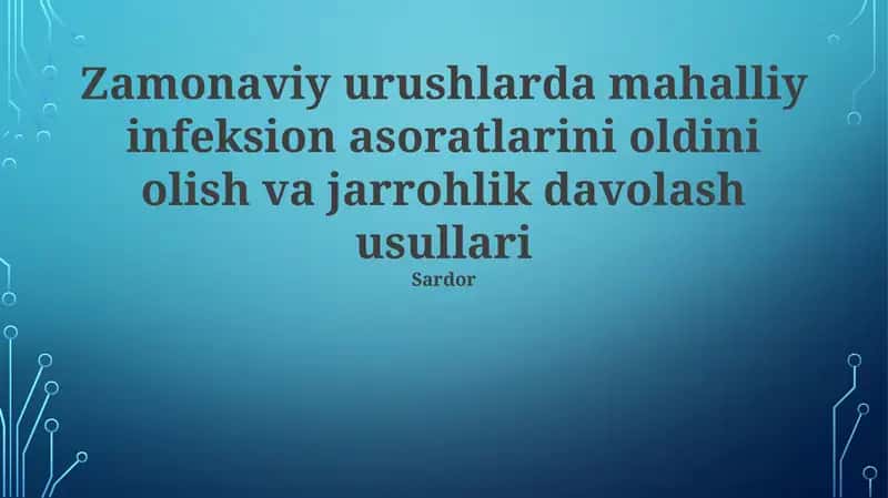 Antiseptika va Dezinfektsiya Usullari 1