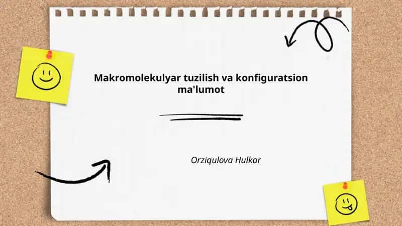 Makromolekulyar tuzilish va konfiguratsion ma'lumot 1