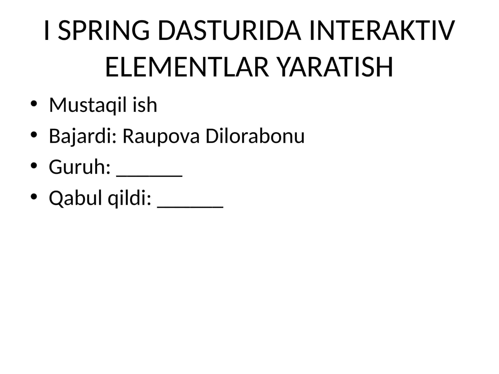 iSpring Dasturida Interaktiv Elementlar Yaratish 1