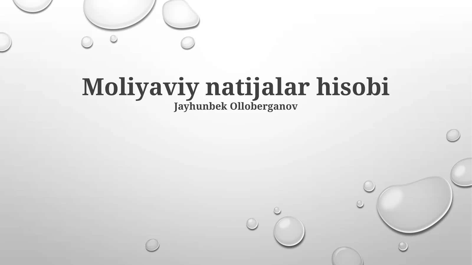 Moliyaviy natijalar hisobi 1
