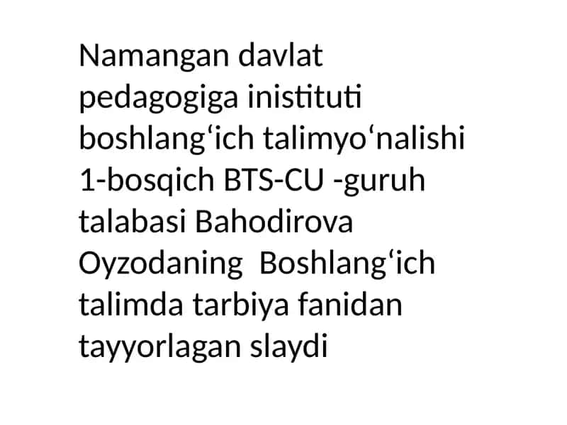 Umumiy oʻrta talim maktablarida tarbiya jarayonini tashkil etishning oʻziga xosligi 1