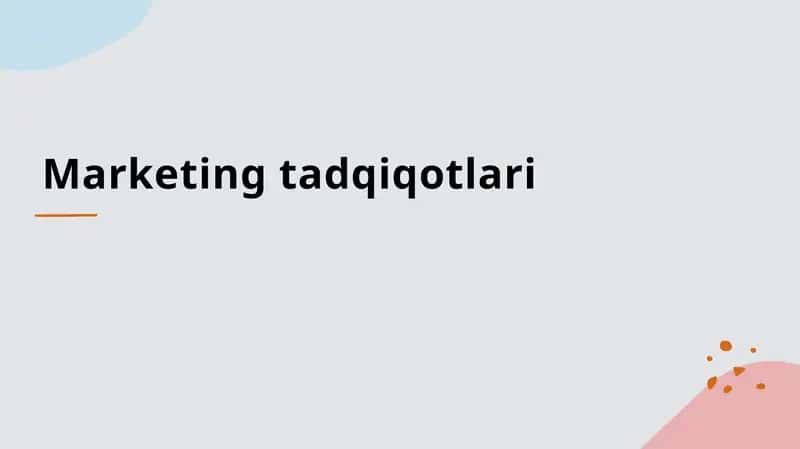 Marketing tadqiqotlari 1