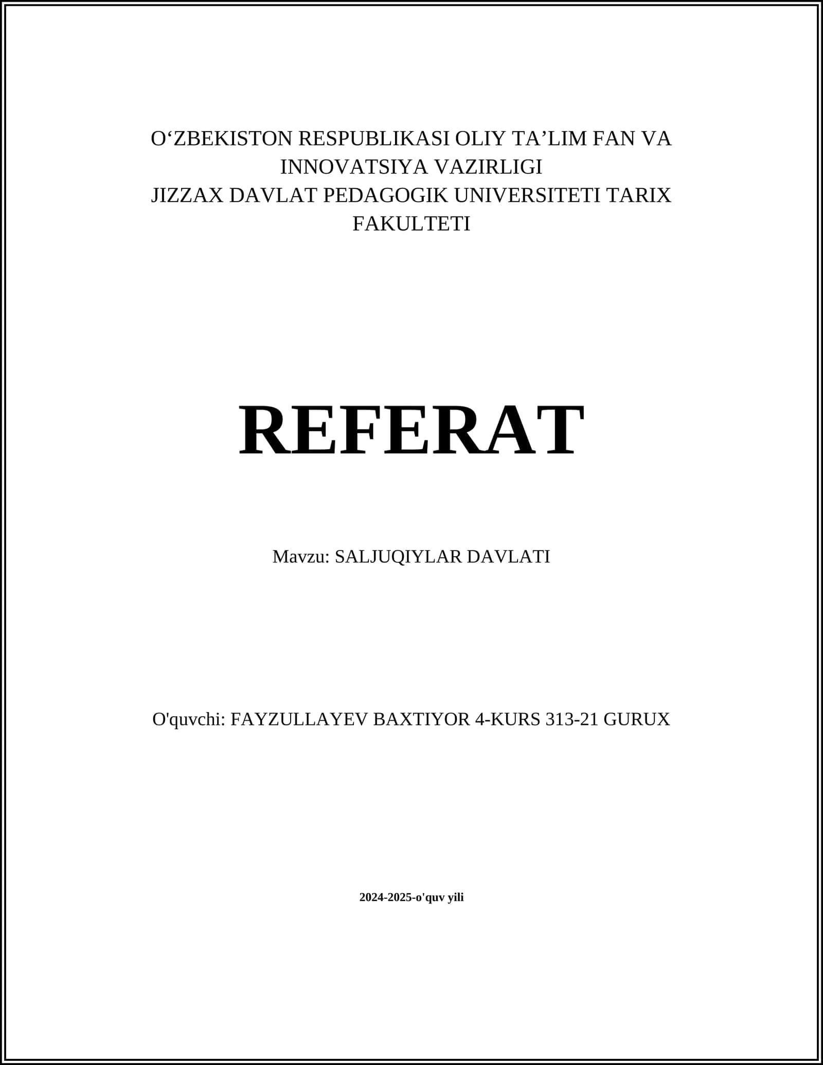 SALJUQIYLAR DAVLATI 1