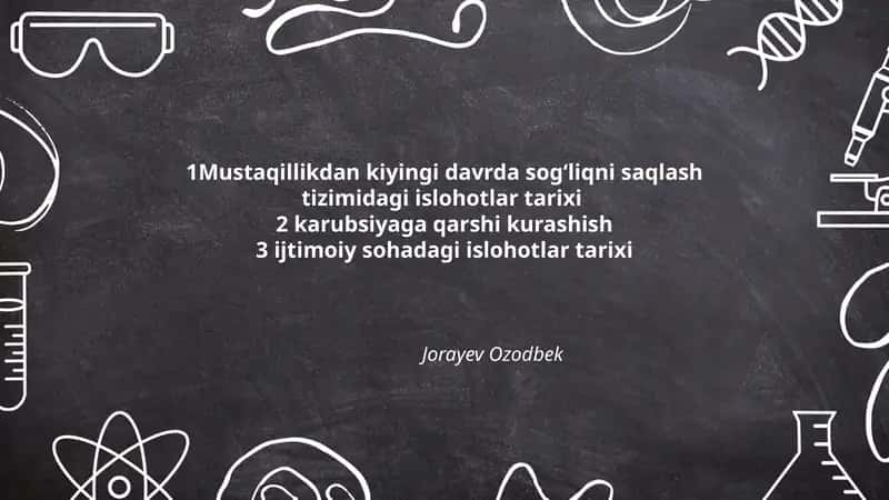 Mustaqillikdan keyingi sogʻliqni saqlash tizimi islohotlarining umumiy tarixi 1