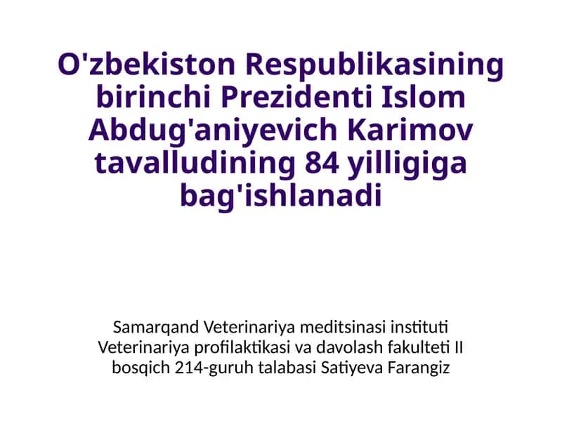 Samarqand Veterinariya meditsinasi instituti 1