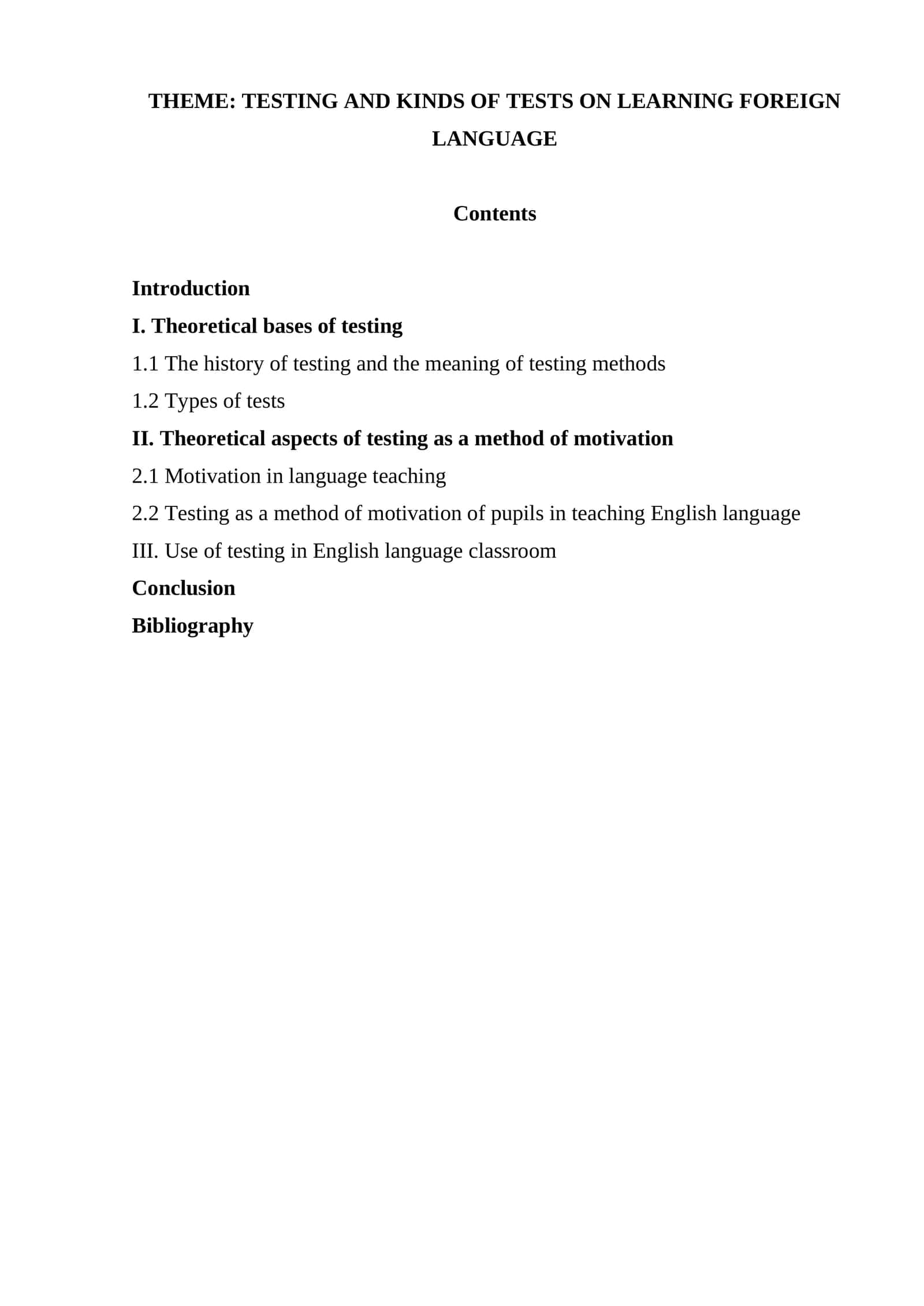 Testing and Kinds of Tests on Learning Foreign Language 1