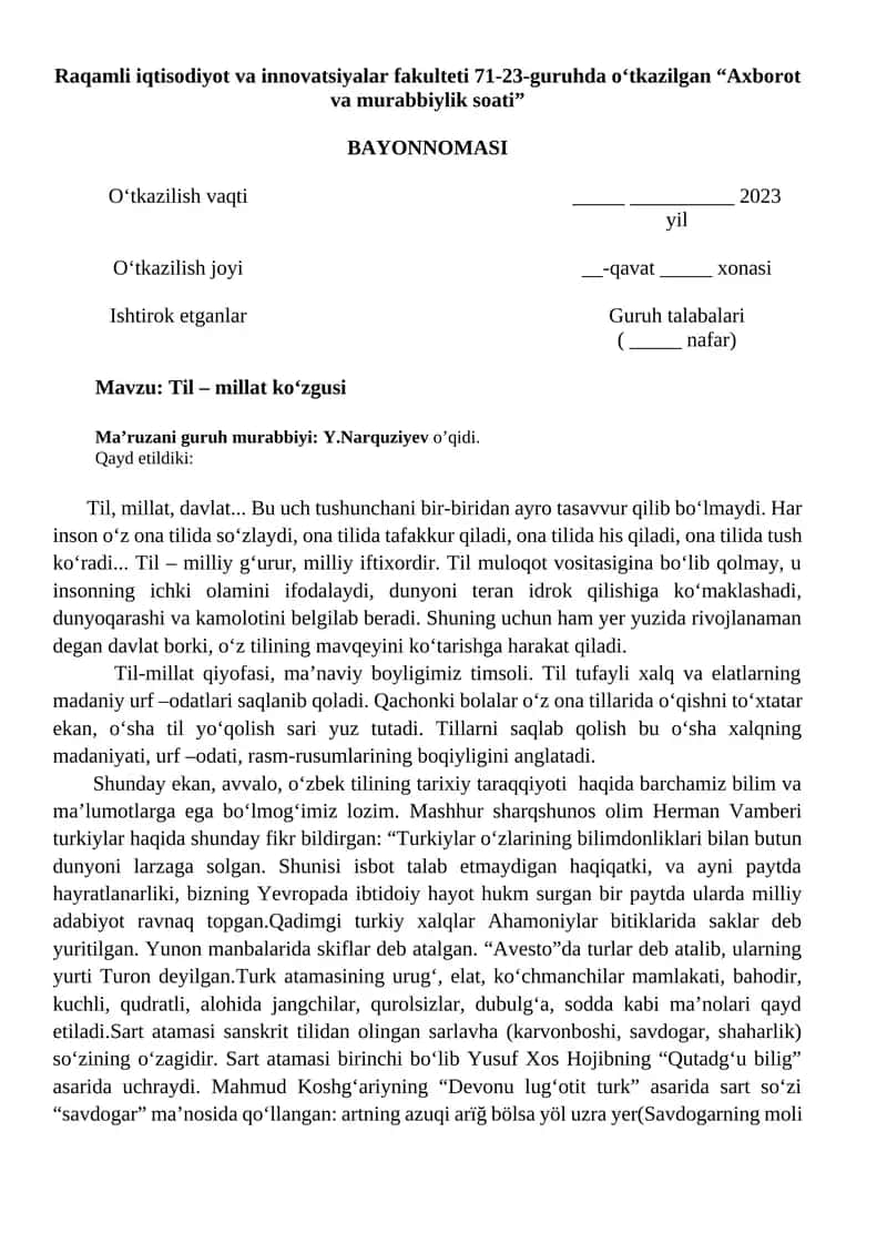 Axborot va murabbiylik soati 1