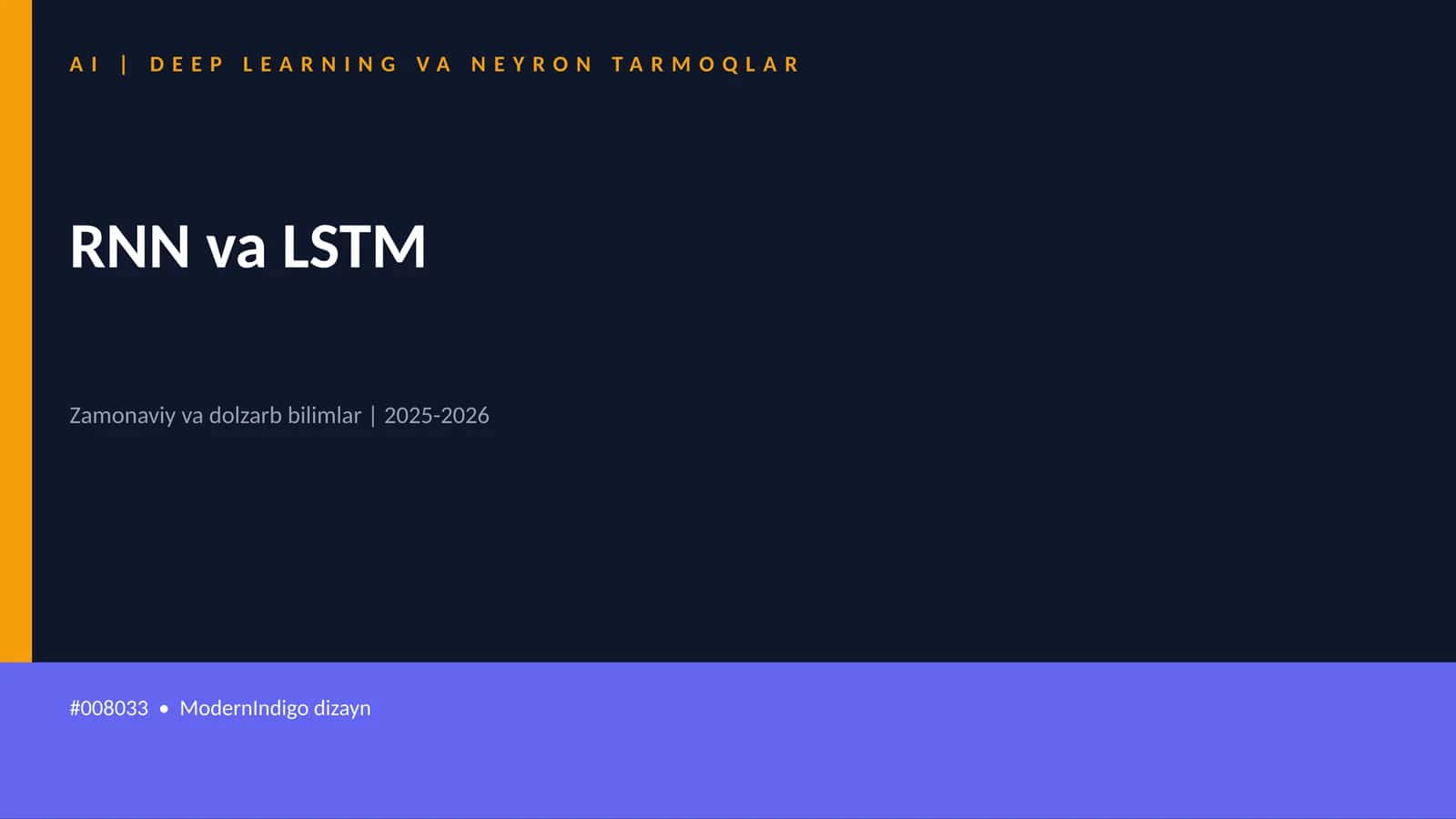 AI | DEEP LEARNING VA NEYRON TARMOQLAR 1