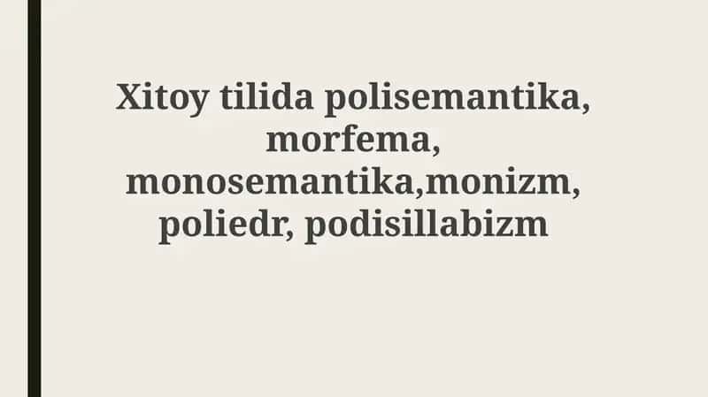 Ko'p ma'nolilik va Monosemiya 1