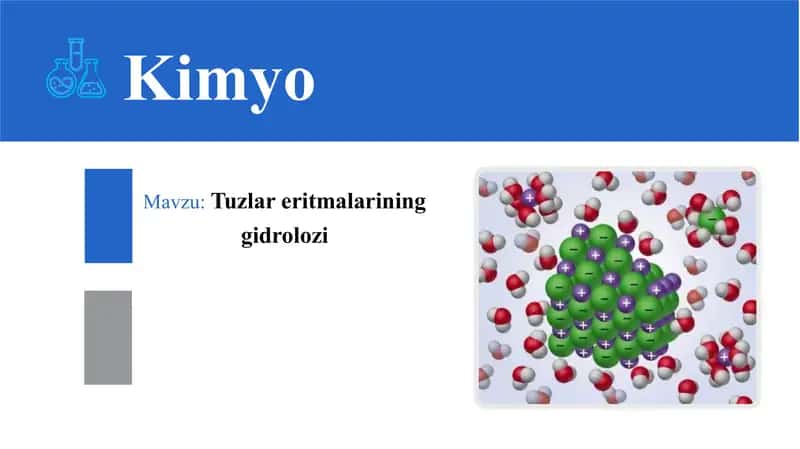 Tuzlar eritmalarining gidrolozi 1