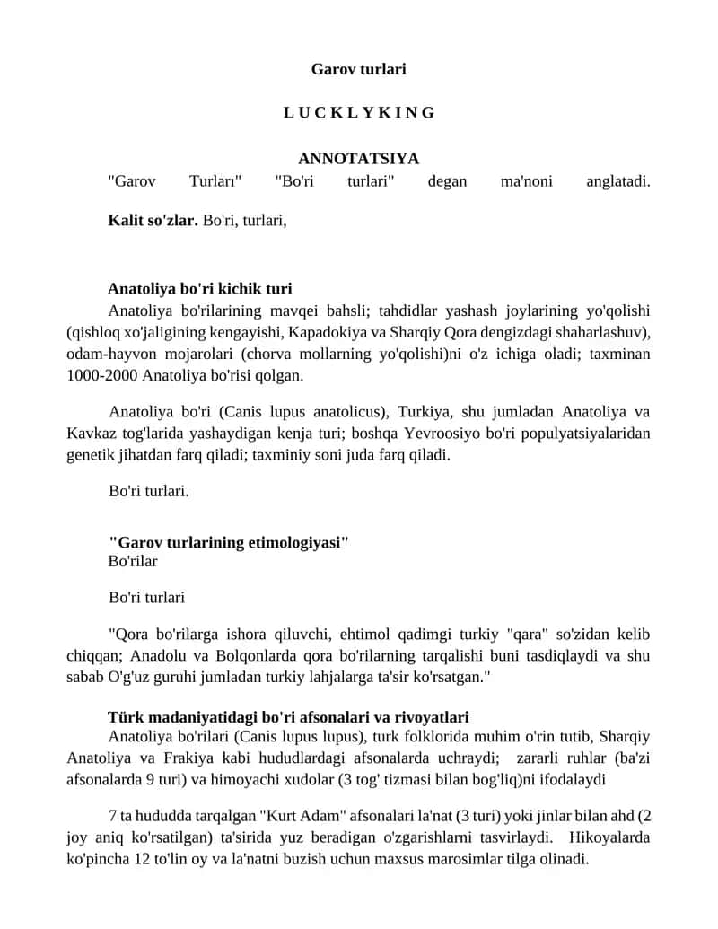 Garov turlari 1