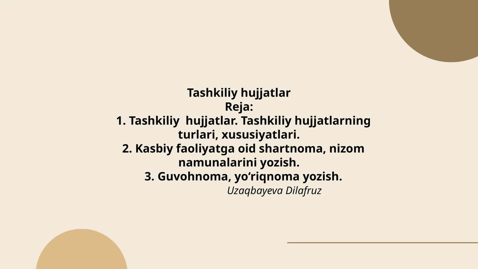 Tashkiliy hujjatlar 1