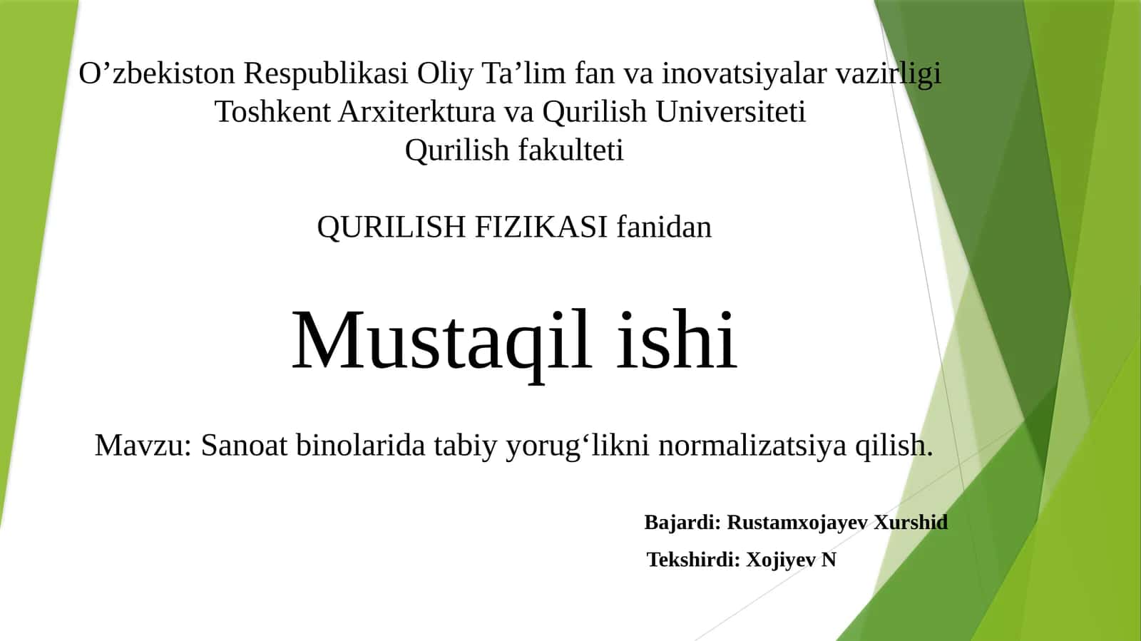 Sanoat binolarida tabiy yorugʻlik manbalarini normalizatsiya qilish 1