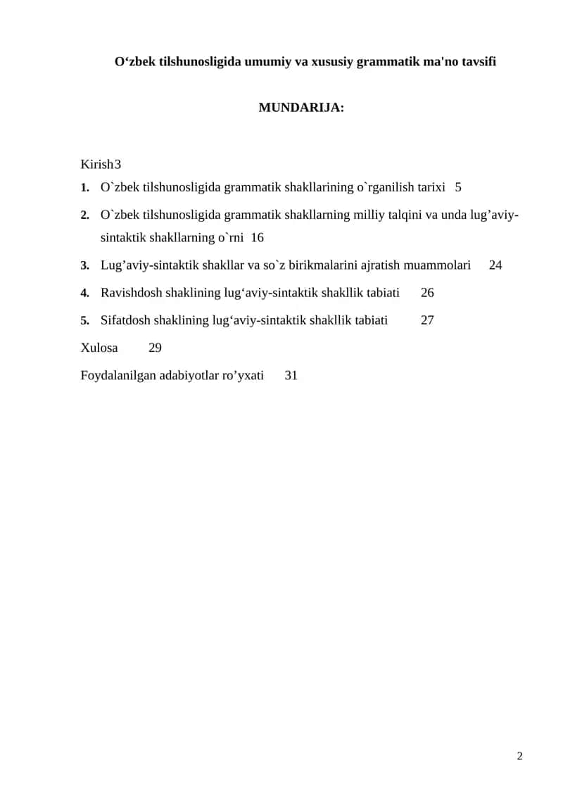 O‘zbek tilshunosligida umumiy va xususiy grammatik ma'no tavsifi 1
