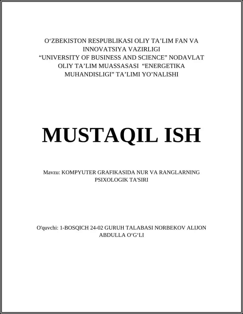 KOMPYUTER GRAFIKASIDA NUR VA RANGLARNING PSIXOLOGIK TA'SIRI 1