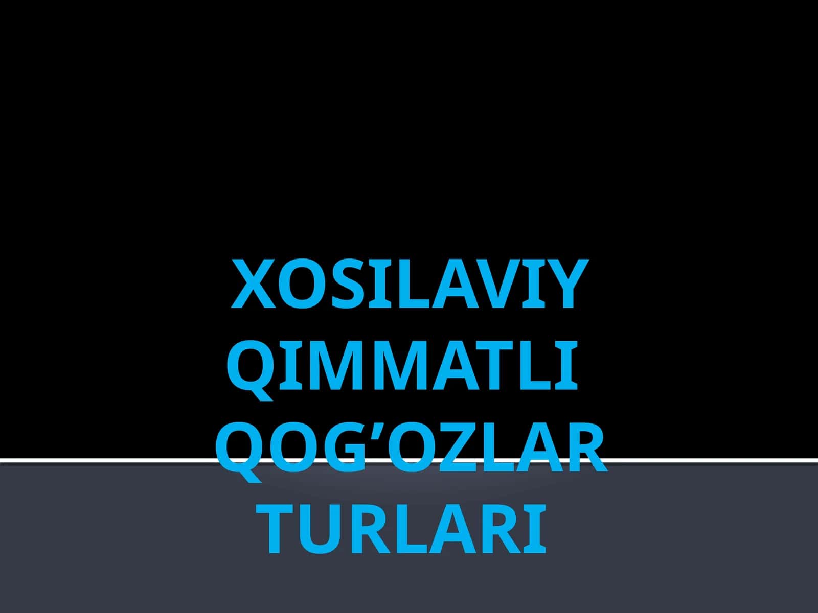 Xosilaviy qimmatli qog'ozlar 1