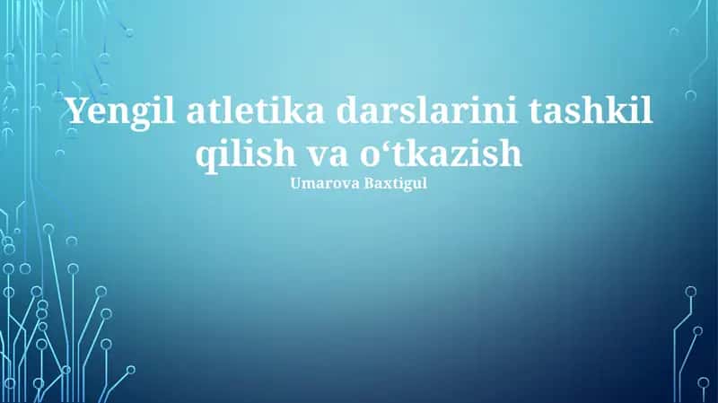 Trek va yengil atletika mashg'ulotlari 1