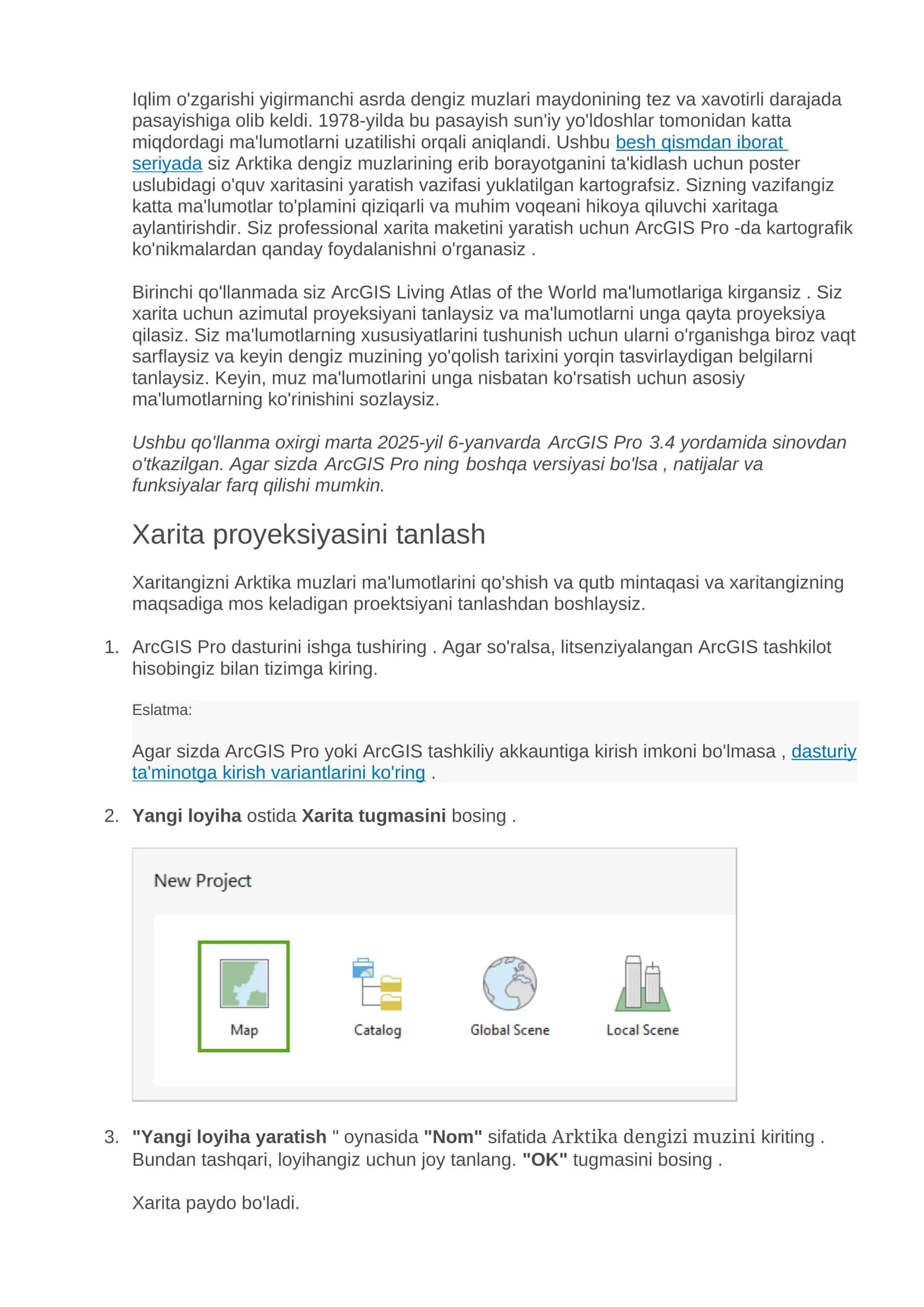 Dengiz muzlarining erib borayotganini ta'kidlash uchun poster uslubidagi o'quv xaritasi 1