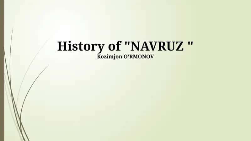 History of "NAVRUZ" 1
