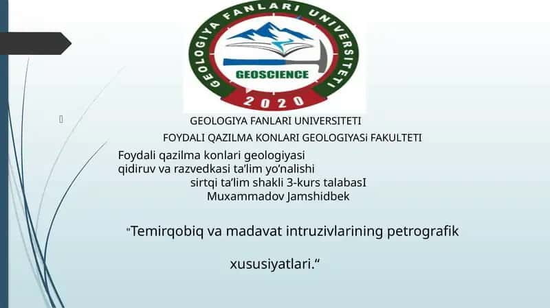 Foydali qazilma konlari geologiyasi 1