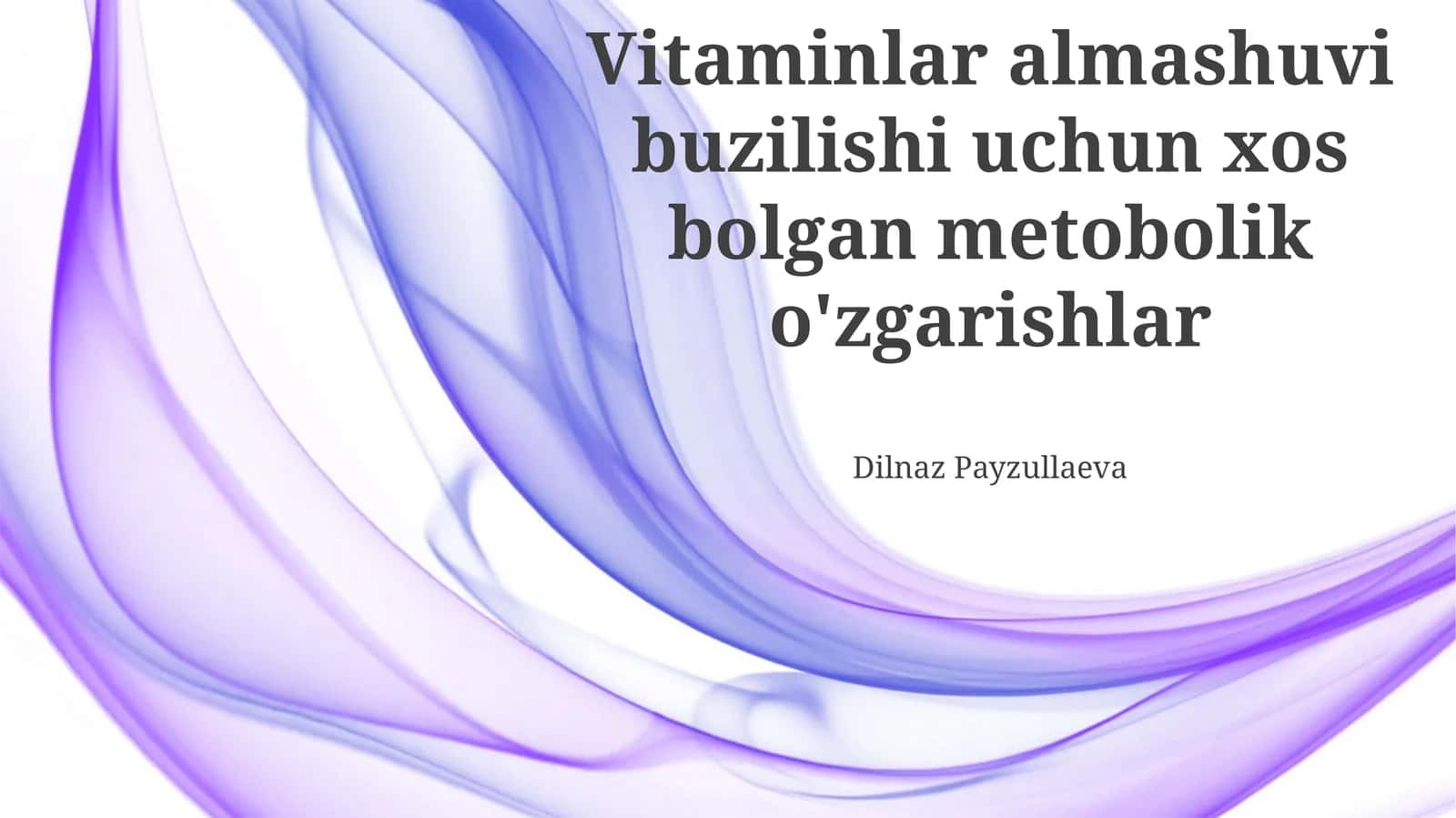 Vitaminlar almashuvi buzilishi uchun xos bolgan metobolik o'zgarishlar 1