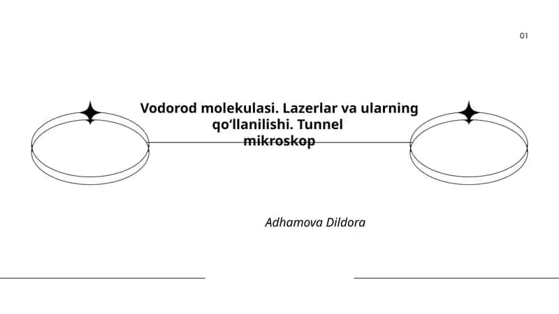 Vodorod molekulasi. Lazerlar va ularning qoʻllanilishi. Tunnel mikroskop 1