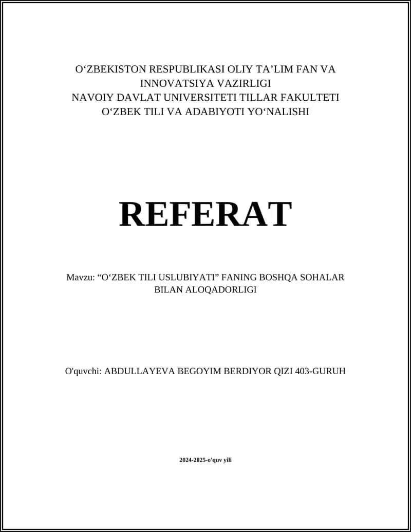 O'zbek Tili Uslubiyati 1