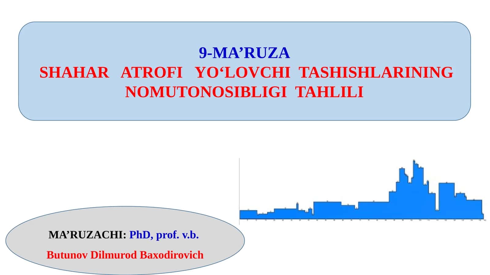 9-MA’RUZA SHAHAR ATROFI YO‘LOVCHI TASHISHLARINING NOMUTONOSIBLIGI TAHLILI 1