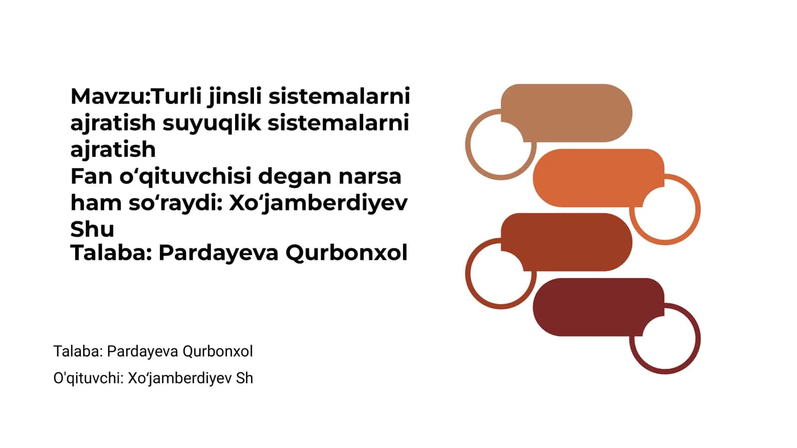 Turli jinsli sistemalarni ajratish suyuqlik sistemalarni ajratish 1