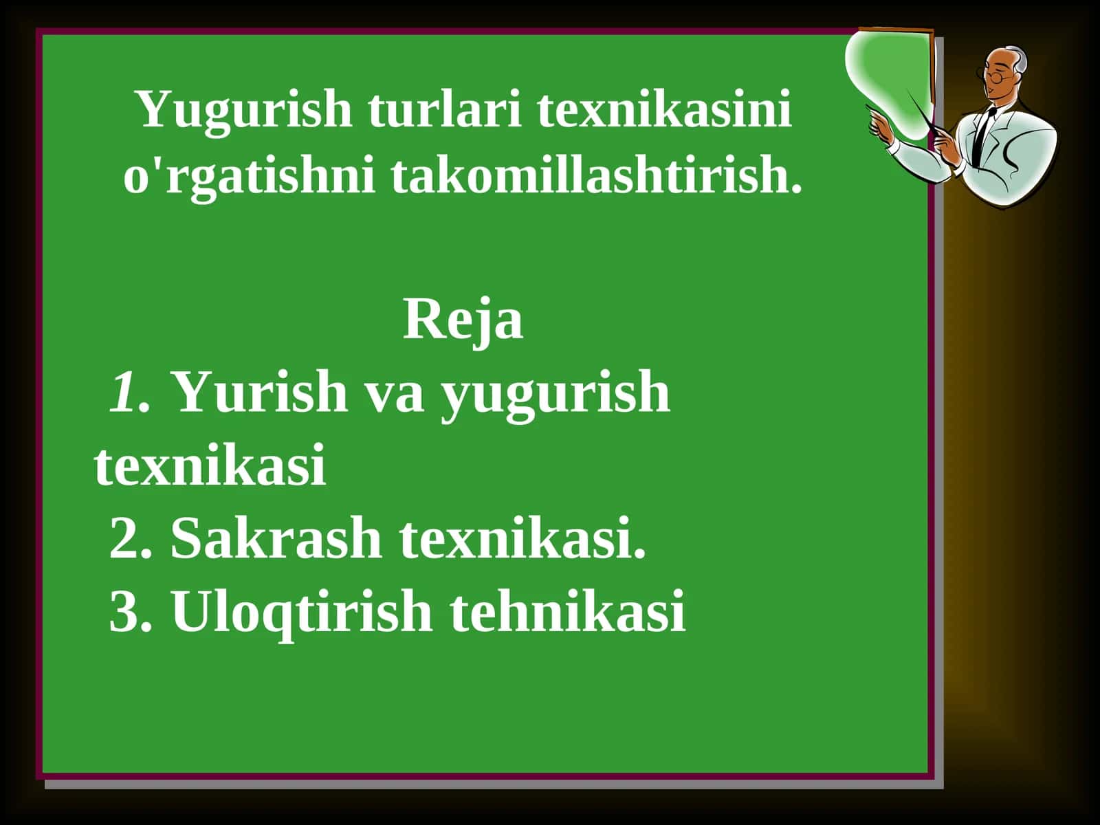 Yugurish turlari texnikasini o'rgatishni takomillashtirish 1
