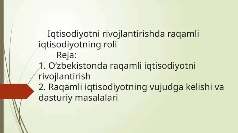 Iqtisodiyotni rivojlantirishda raqamli iqtisodiyotning roli 1