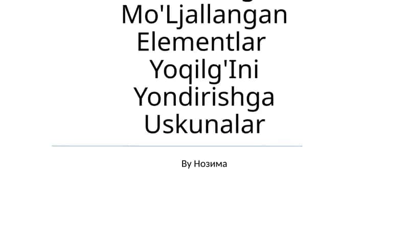 Pechlarning Asosiy Elementlari Sovutishga Mo'Ljallangan Elementlar Yoqilg'Ini Yondirishga Uskunalar 1