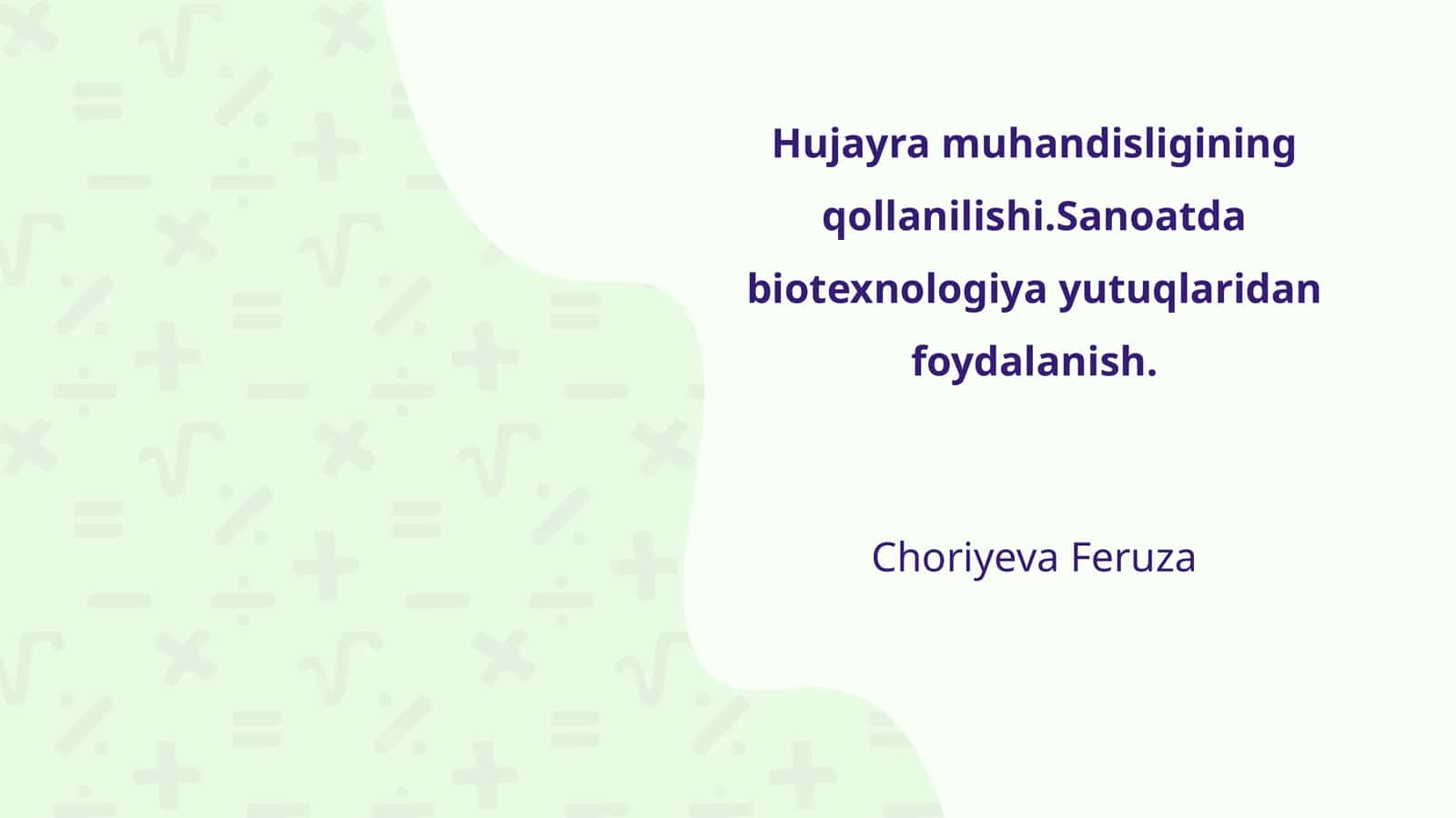 Hujayra muhandisligining qollanilishi 1