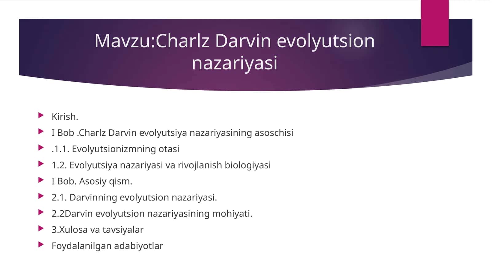 Charlz Darvin evolyutsion nazariyasi 1