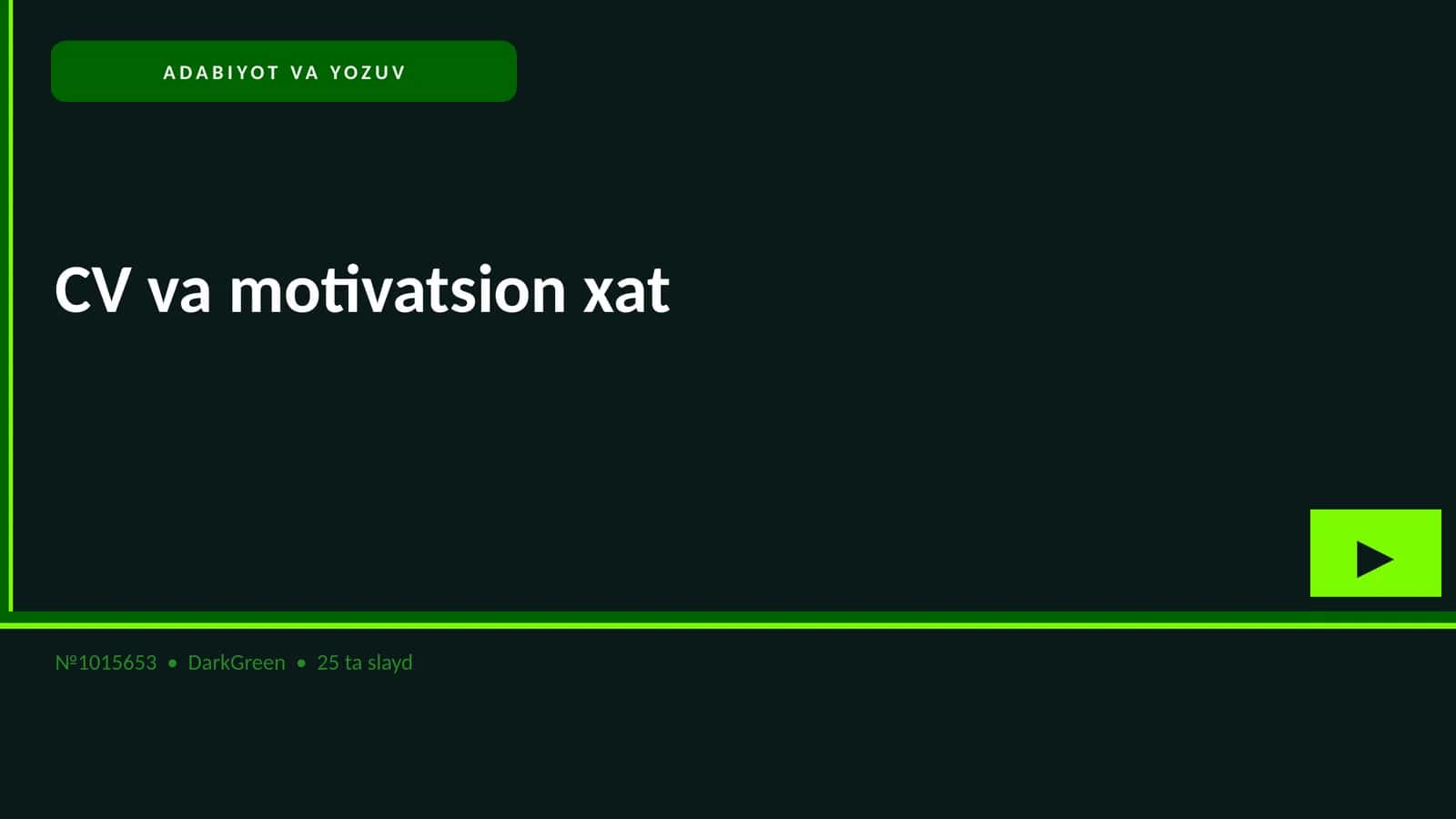 CV va motivatsion xat 1