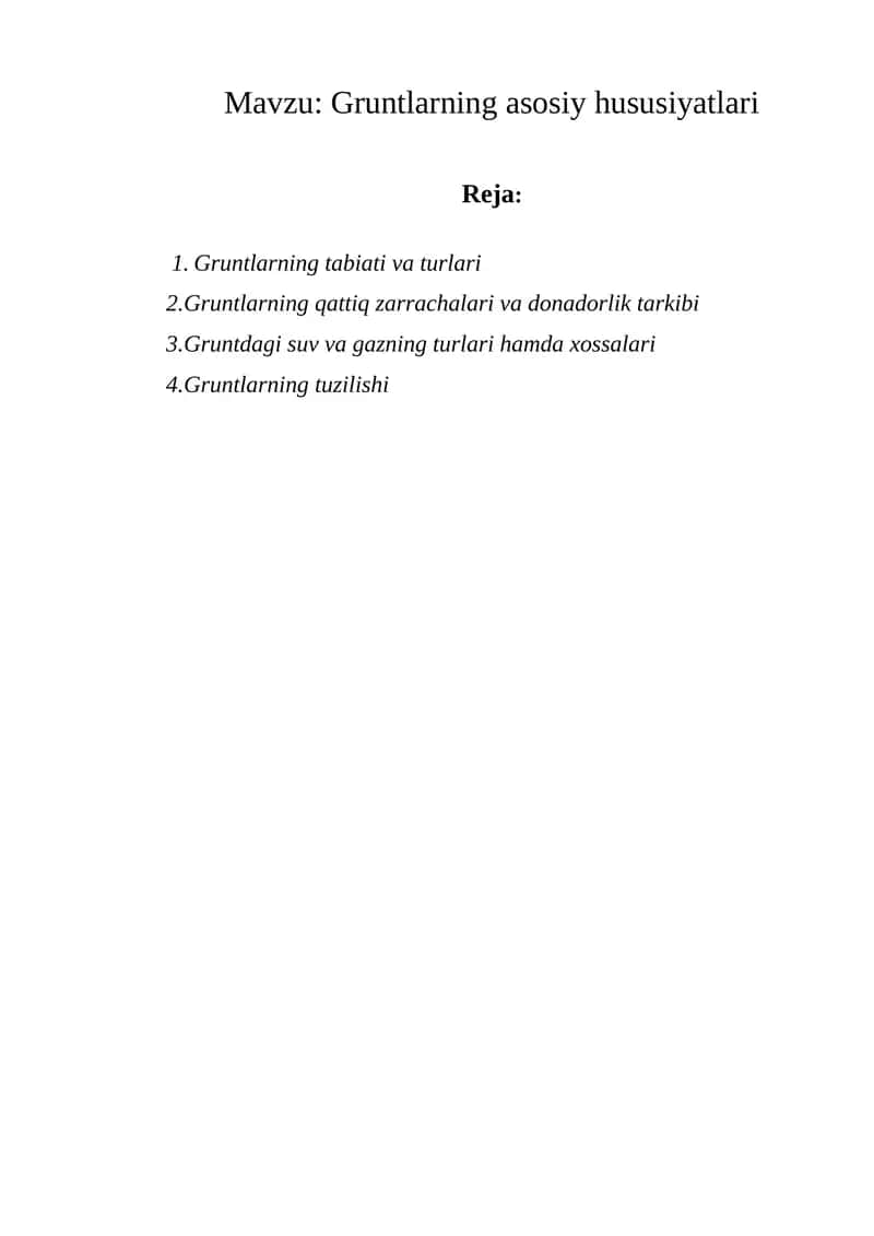 Gruntlarning asosiy hususiyatlari 1