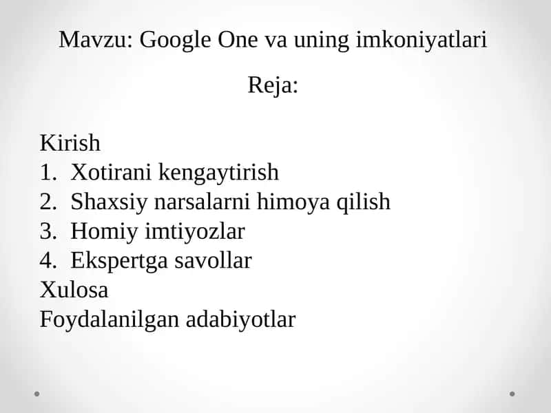 Google One 1