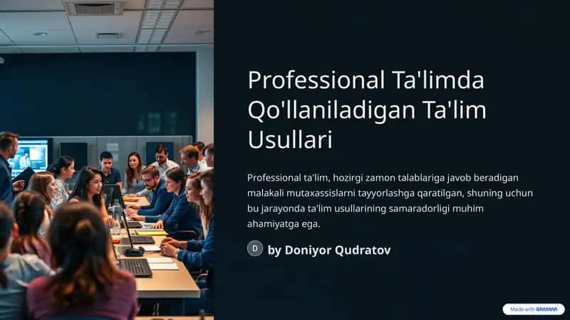 An'anaviy Ta'lim Usullari 1