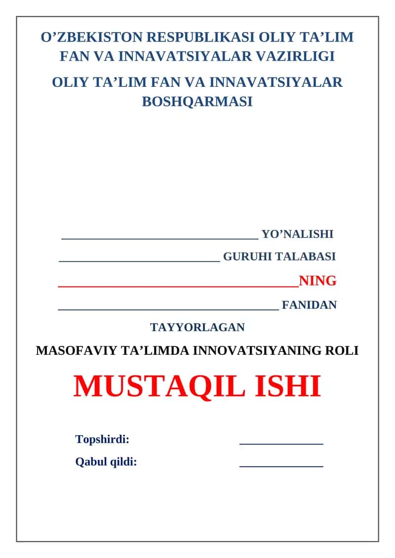 Masofaviy ta'limda innovatsiyaning roli 1