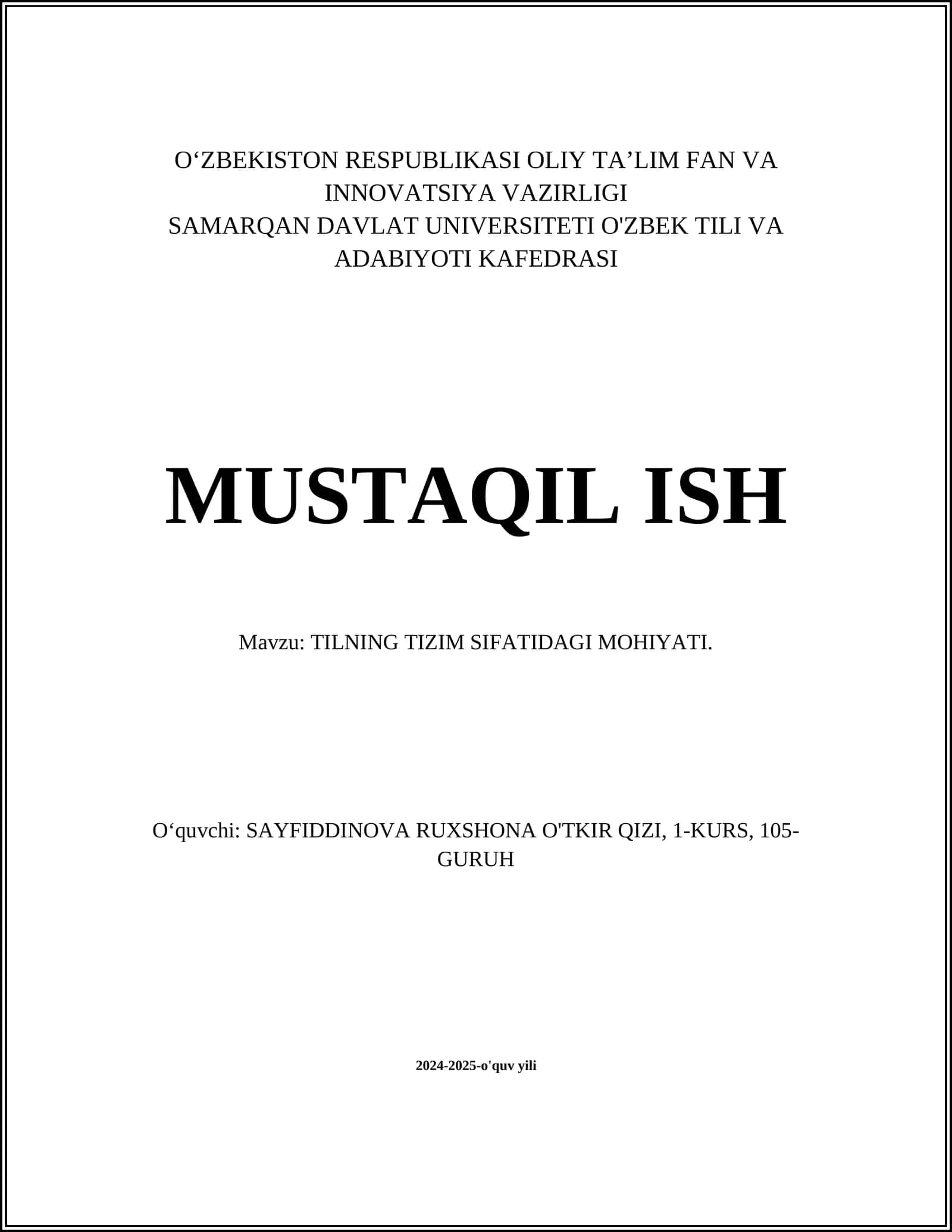 TILNING TIZIM SIFATIDAGI MOHIYATI 1