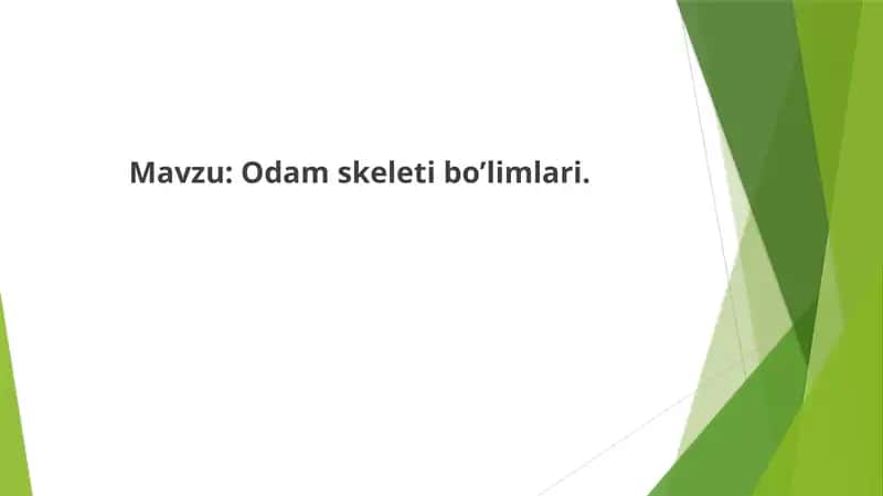 Odam skeleti bo’limlari 1