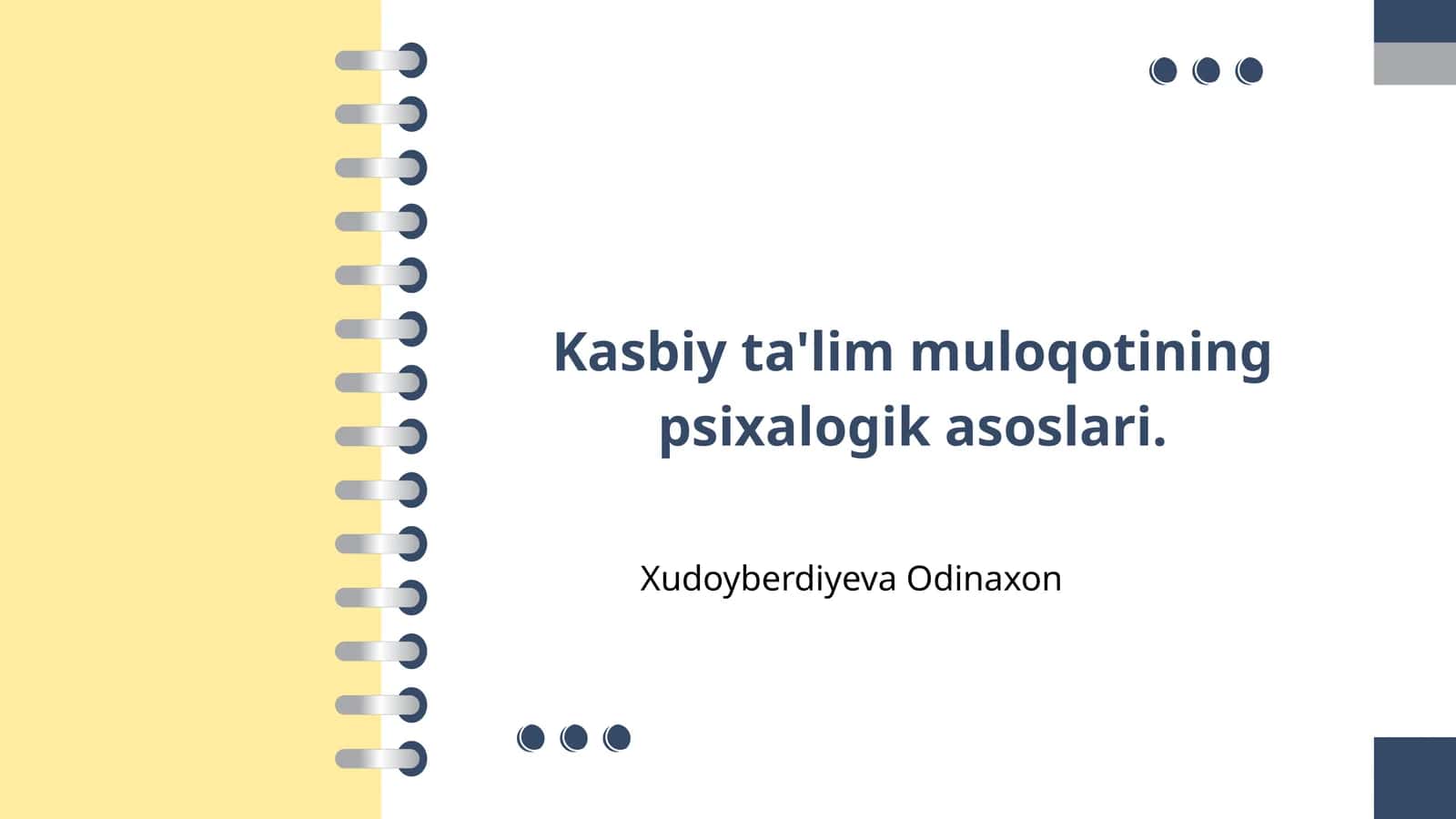 Kasbiy ta'lim muloqotining psixalogik asoslari 1