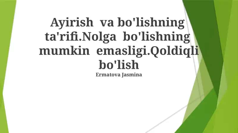Bo'linish va uning ta'rifini tushunish 1