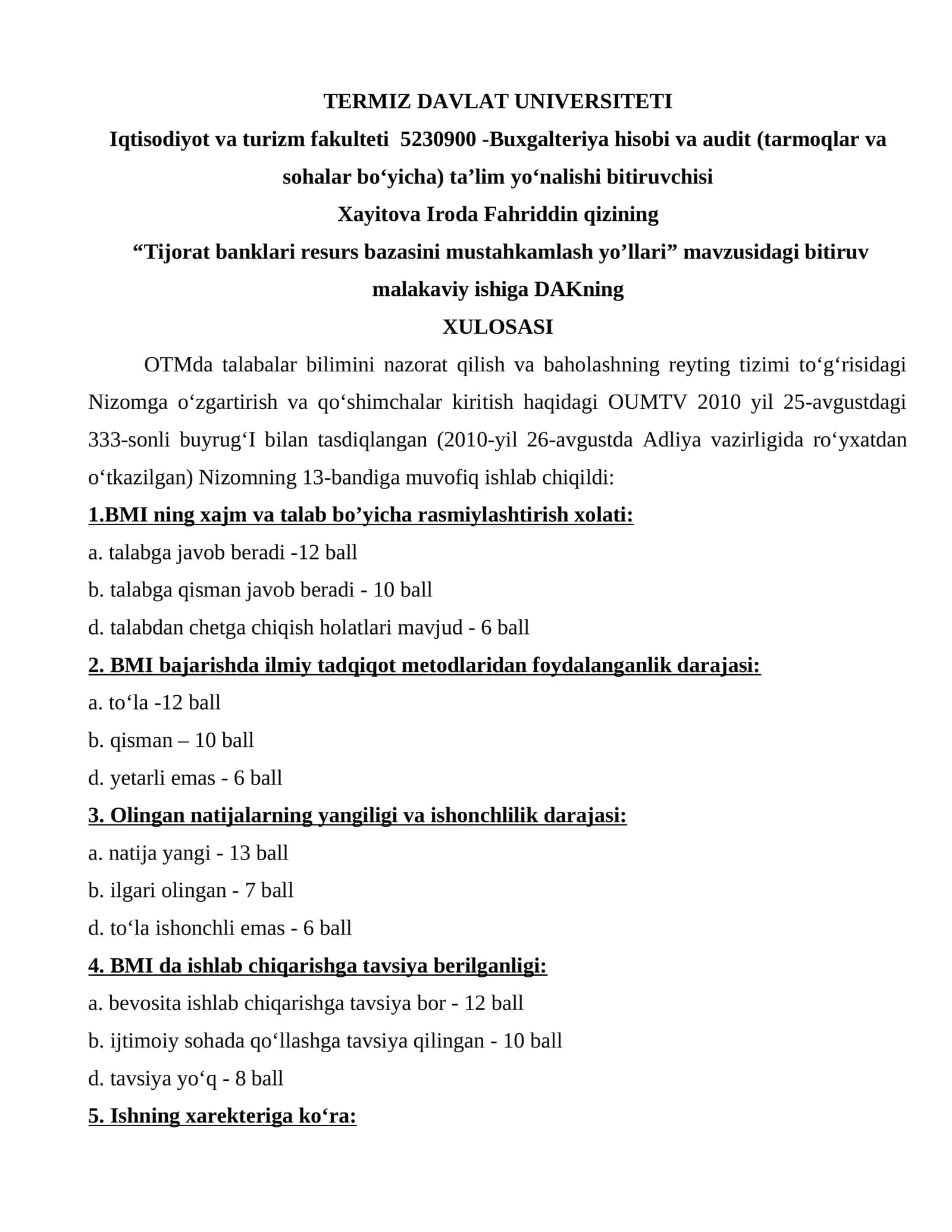 Tijorat banklari resurs bazasini mustahkamlash yo’llari 1
