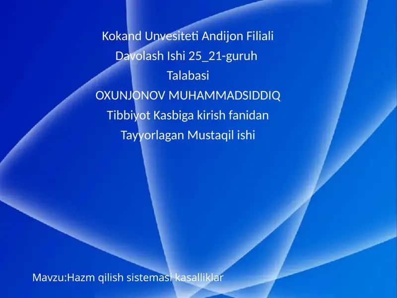 Ovqat hazm qilish sistemasikasalliklari 1