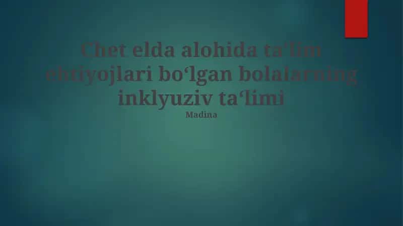 Inklyuziv ta'lim 1